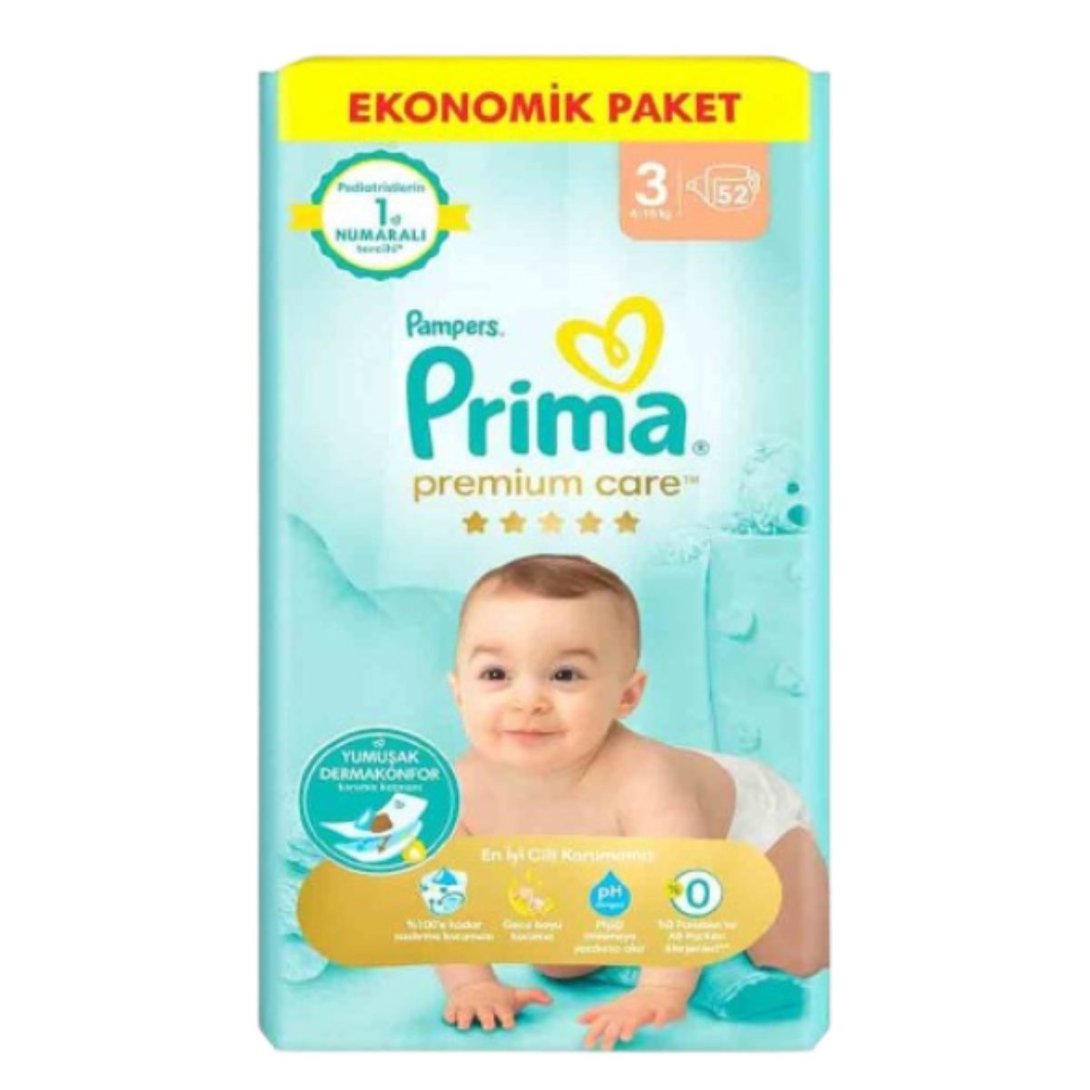 پوشك بچه پریما سایز سه 52 عددی